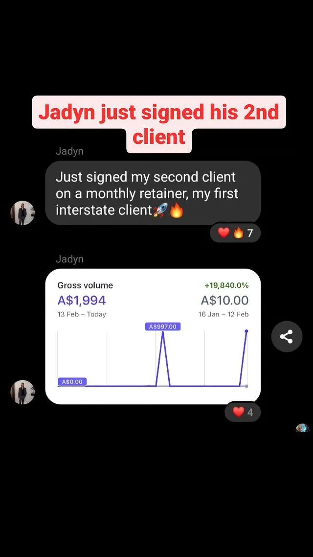 Jadyn — AI Agency School result screenshot